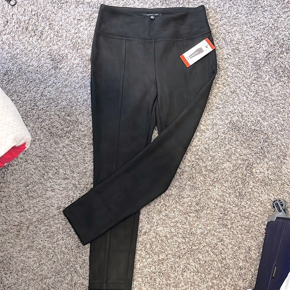 Andrew Marc Super Soft Suade Black Trousers. Size M. Brand New.